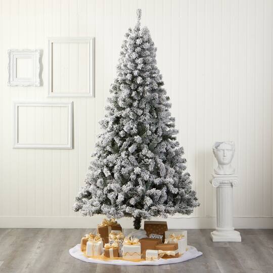 8ft. Unlit Flocked West Virginia Fir Artificial Christmas Tree